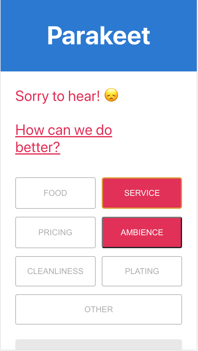 GitHub - toshvelaga/parakeet: Restaurant and SMB feedback app. Scan a ...